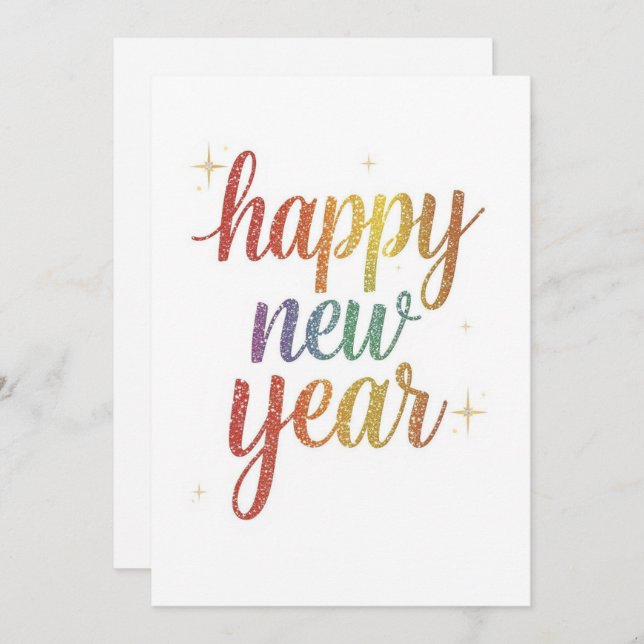 Happy new year holiday elegant Flat Card (Front/Back)