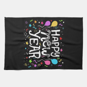 Happy New Year Holiday Fireworks Celebration Gift Kitchen Towel