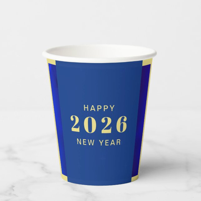 Happy New Year Holiday Paper Cups (Front)