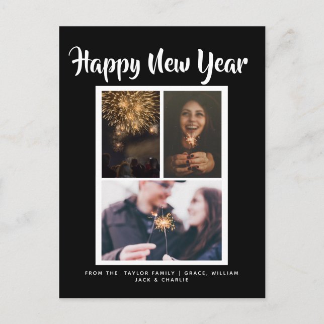 Happy New Year Holiday Photo Personalized Postcard (Front)