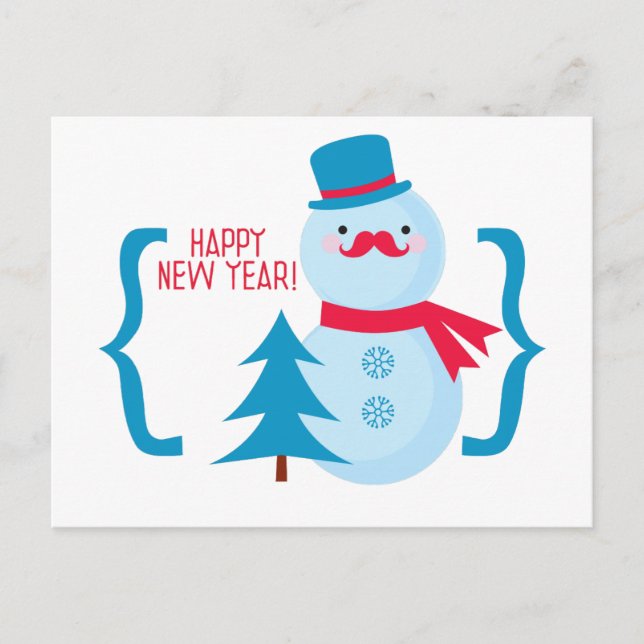 Happy New Year! Holiday Postcard (Front)
