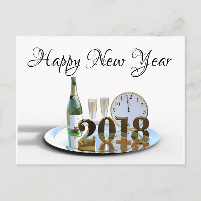 Happy New Year Holiday Postcard (Front)