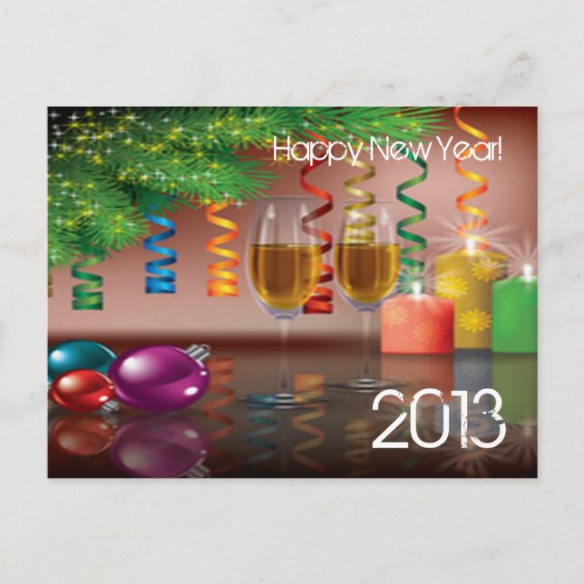 Happy New Year Holiday Postcard (Front)