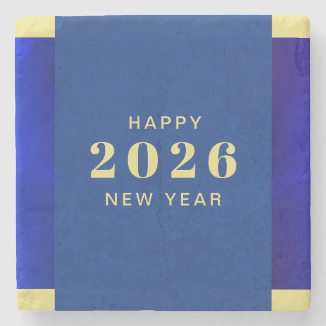 Happy New Year Holiday Stone Coaster (Front)