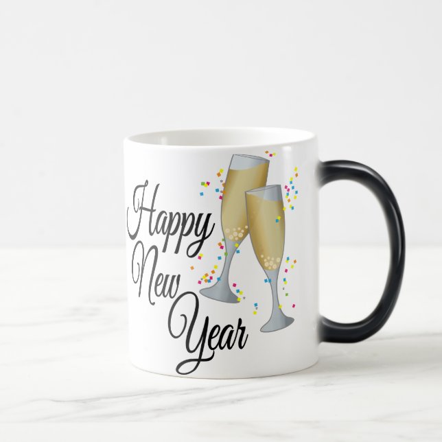 Happy New Year I Champagne Glasses Magic Mug (Right)