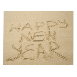 Happy New Year in Sand Notepad