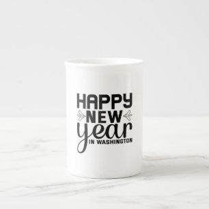 Happy New Year in Washington-54688 Bone China Mug