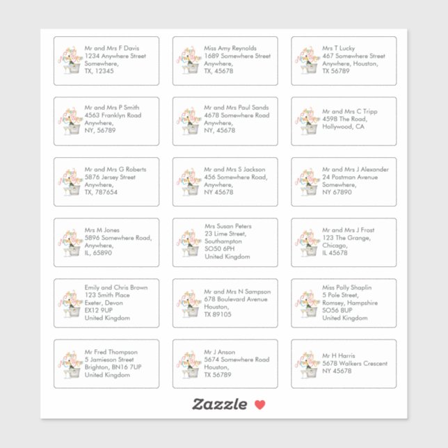 Happy New Year Individual Recipients Name Address (Sheet)