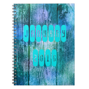 Happy New Year January 2016 Purple Turquoise Notebook