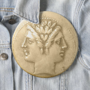 Happy New Year -- Janus Coin  6 Inch Round Button