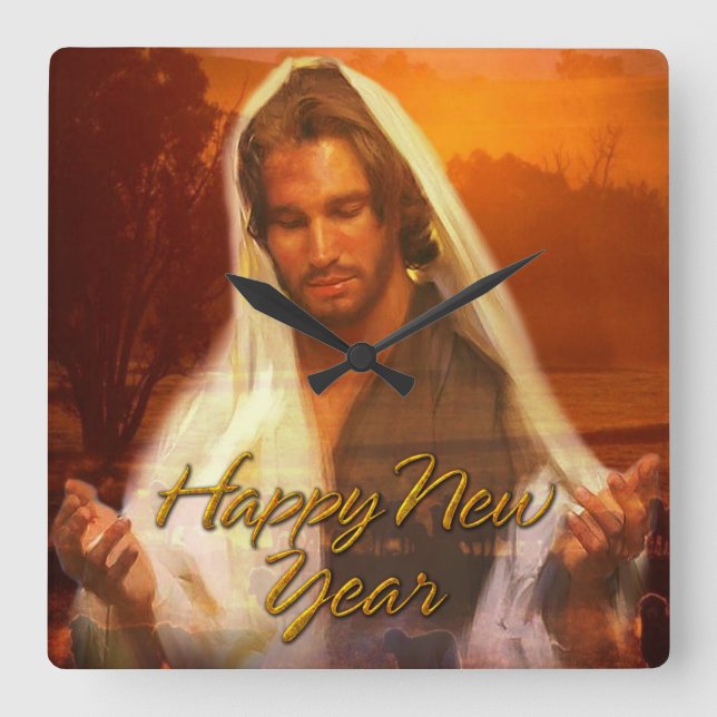 Happy New Year Jesus Clock Options (Front)
