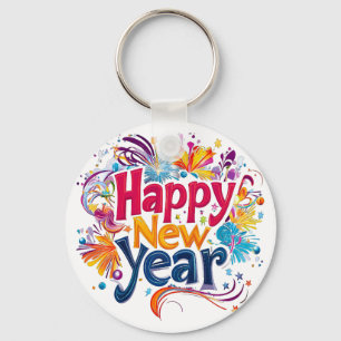 Happy New Year Keychain