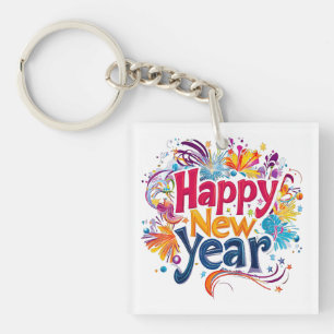 Happy New Year Keychain