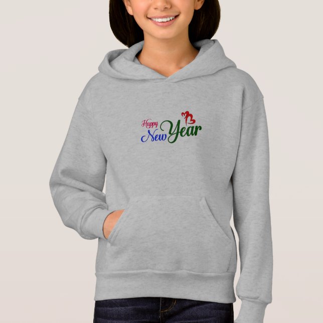 Happy New Year Kids Pullover Hoodie (Front)