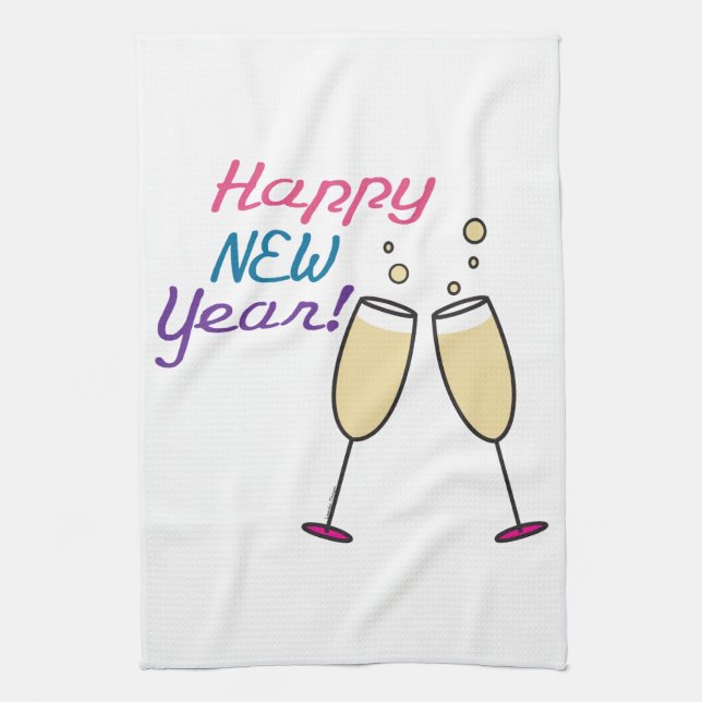 Happy New Year Kitchen Towel (Vertical)