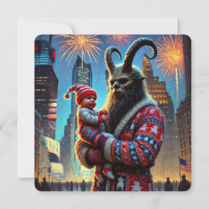Happy New Year Krampus Holiday Card