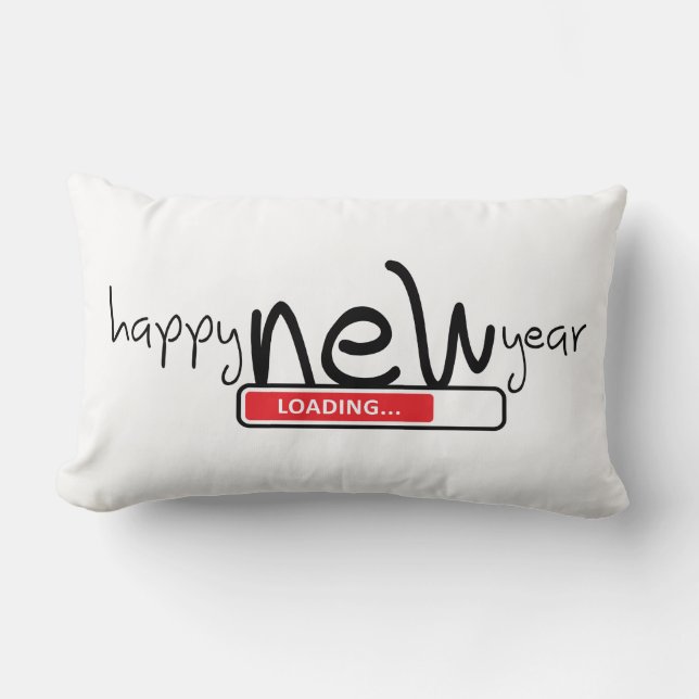 Happy new year, loading. Happy New Year Lumbar Pillow (Front)
