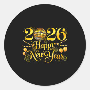 Happy New Year Matching New Year Eve Party Disco B Classic Round Sticker