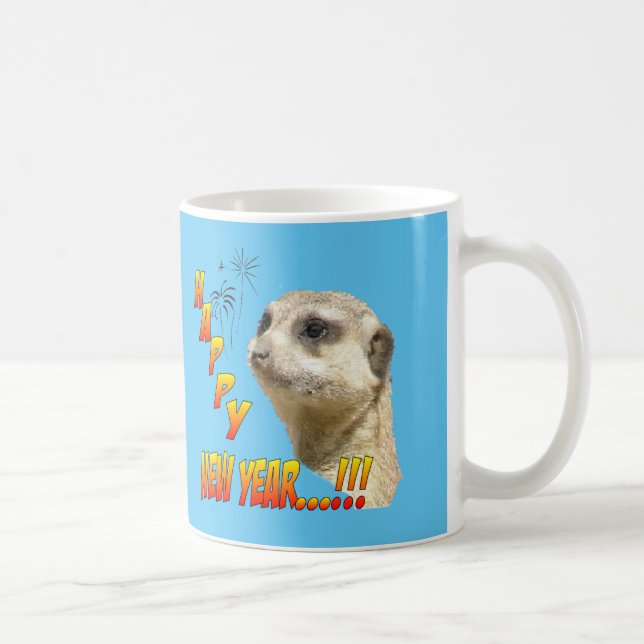 Happy New Year Meerkat Coffee Mug (Right)