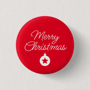Happy New Year Merry Christmas Holiday Season 1 Inch Round Button