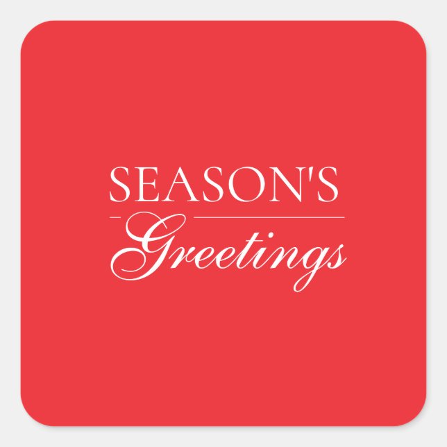 Happy New Year Merry Christmas Holiday Season Card Square Sticker (Front)