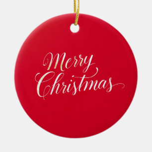 Happy New Year Merry Christmas Holiday Season Ceramic Ornament