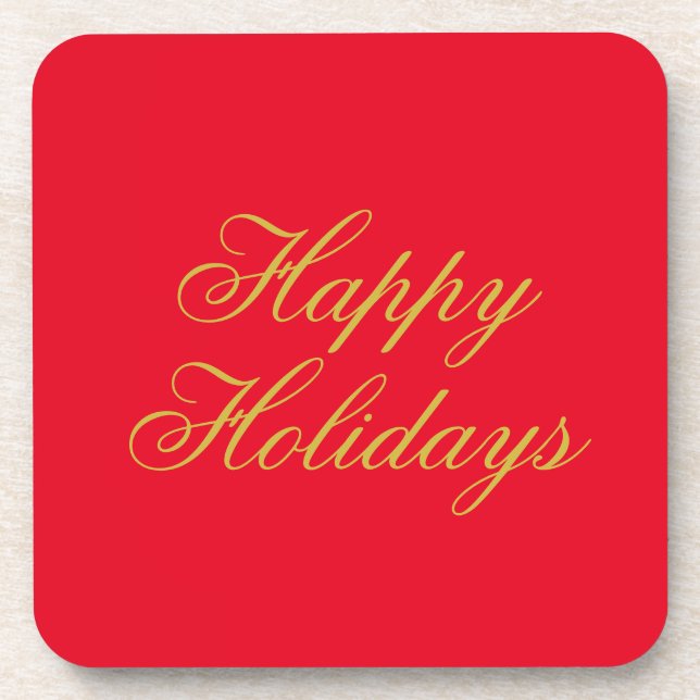 Happy New Year Merry Christmas Holiday Season Coaster (Front)