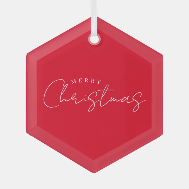 Happy New Year Merry Christmas Holiday Season Glass Ornament (Front)