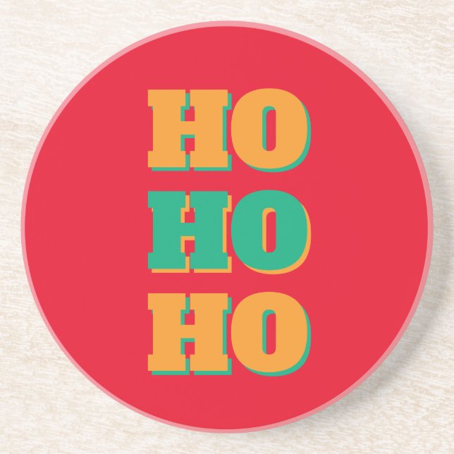 Happy New Year Merry Christmas Holiday Season HoHo Coaster (Front)