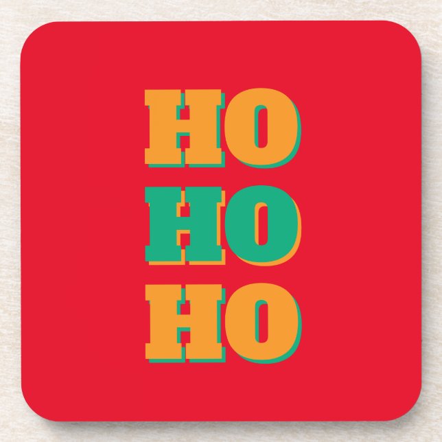 Happy New Year Merry Christmas Holiday Season HoHo Coaster (Front)