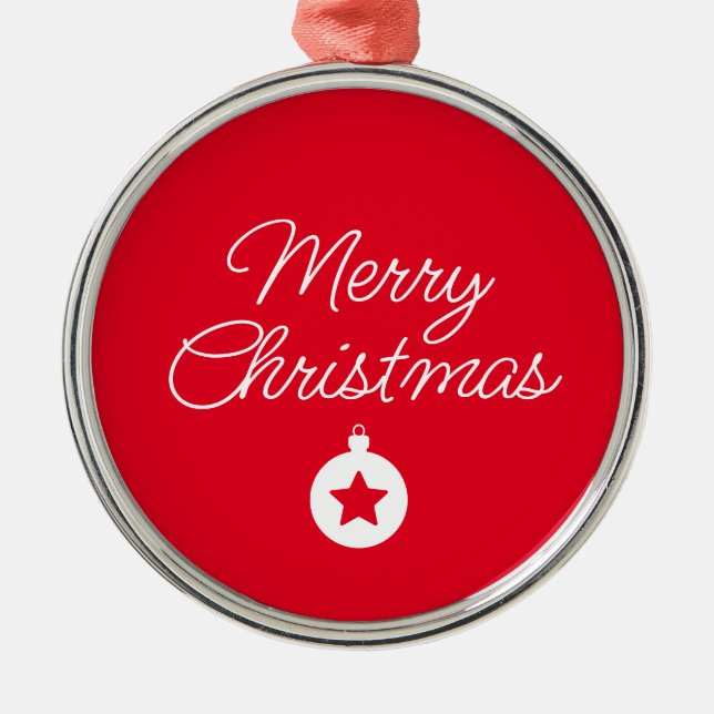 Happy New Year Merry Christmas Holiday Season Metal Ornament (Front)