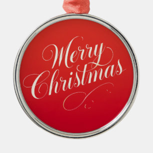 Happy New Year Merry Christmas Holiday Season Metal Ornament
