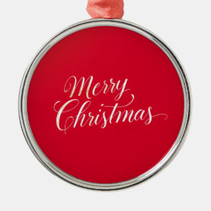 Happy New Year Merry Christmas Holiday Season Metal Ornament