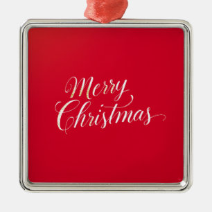 Happy New Year Merry Christmas Holiday Season Metal Ornament