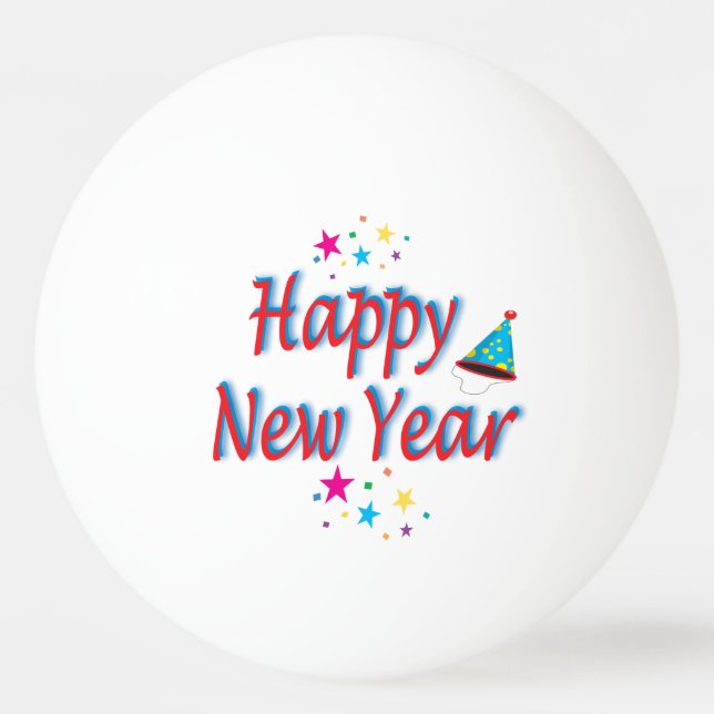 Happy New Year Message Ping Pong Ball (Back)