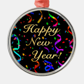 "Happy New Year!" Metal Ornament