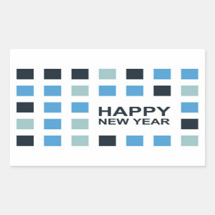 happy new year (mod squares) sticker