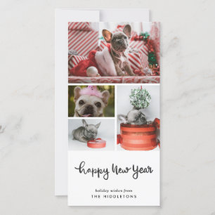 Happy New Year   Modern Casual Dog Photo  Holiday Card