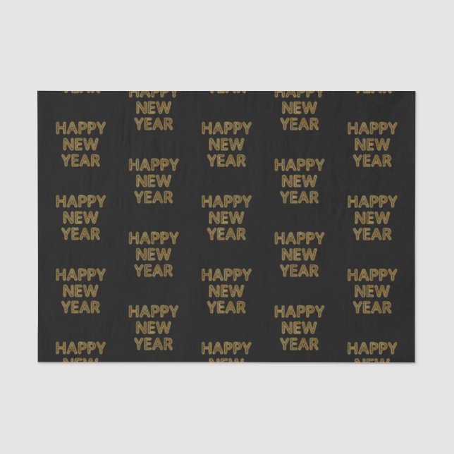 Happy New Year Modern Typography Tissue Paper (Front)