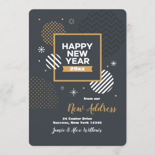 Happy New Year Moving Announcement Card