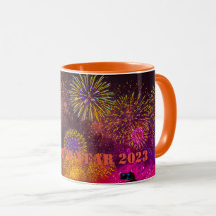 Happy New Year Mug 2024 orange colour 
