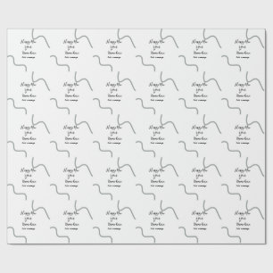 Happy new year name message gray simple holiday wrapping paper