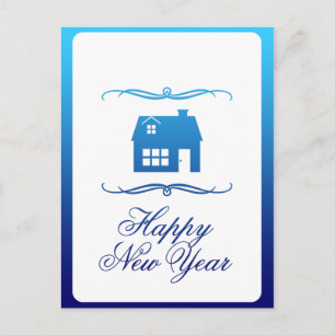happy new year new address postcard