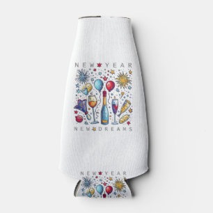 Happy New Year New Dreams 2026 Family Matching Fir Bottle Cooler