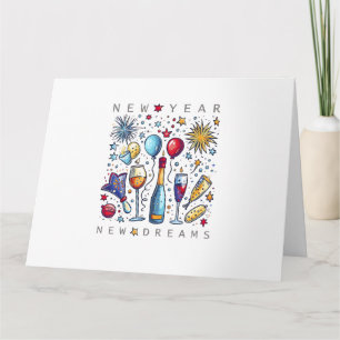 Happy New Year New Dreams 2026 Family Matching Fir Card