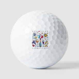 Happy New Year New Dreams 2026 Family Matching Fir Golf Balls