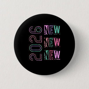 Happy New Year New Grace New Praise 2026 New Year' 2 Inch Round Button