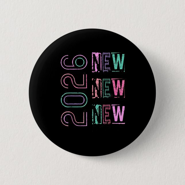 Happy New Year New Grace New Praise 2026 New Year' 2 Inch Round Button (Front)
