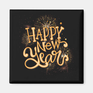 Happy New Year New Years Eve Party , Black Magnet