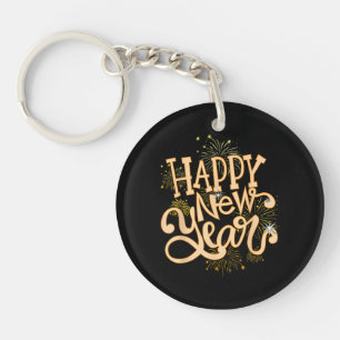 Happy New Year New Years Eve Party Women Men Famil Keychain